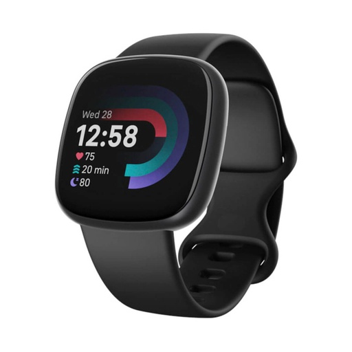 [FBTVRS4BK] Fitbit Versa 4 Negro (Black) y Cuerpo de Aluminio Gris (Graphite)