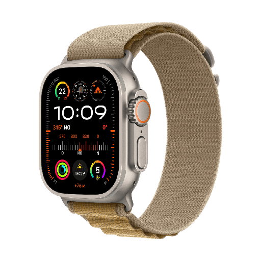 [APPWATCHULTRA2LTE49TITALCAM] Apple Watch Ultra 2 GPS + Cellular 49 mm Titan mit Alpine Loop Zimtarmband – Größe M
