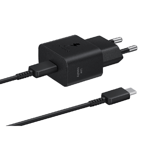 [CRT2510ON] Samsung Cargador 25W USB-C con cable Negro Ultrarrápido EP-T2510XBEGEU