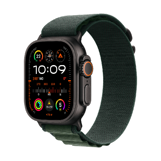 [APPWATCHULTRA2LTE49TITALDGRS] Apple Watch Ultra 2 GPS + Cellular 49 mm Nero Titanio con Alpine Loop Verde Scuro - Taglia S