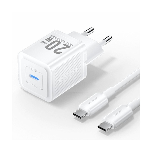 [MDMX1112365] GaN Vention Wall Charger TZ-FEPW0-EU-01/ 1xUSB Type-C + USB Type-C Cable/ 20W