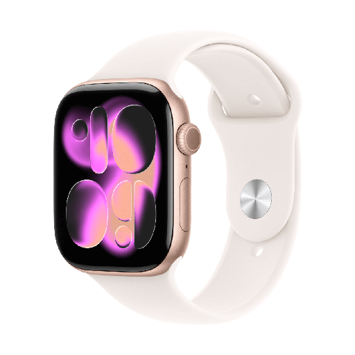 [APPWTCHS11GPS42APKSBPKSM] Apple Watch Series 11 GPS 42mm Rose Gold Aluminum with Pink Sport Band (Light Blush) - Size S/M
