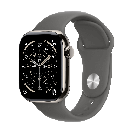 [APPWTCHS11CEL46TNTCSBGYSM] Apple Watch Series 11 GPS + Cellular 46mm Titanio Natural y Correa Sport Band Gris Piedra - Talla S/M
