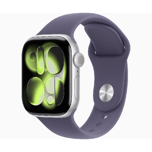 [APPWTCHS11CEL46ASLSBPRML] Apple Watch Series 11 GPS + Cellular 46mm Aluminio Plata y Correa Deportiva Morado Niebla (Purple Fog) - Talla M/L
