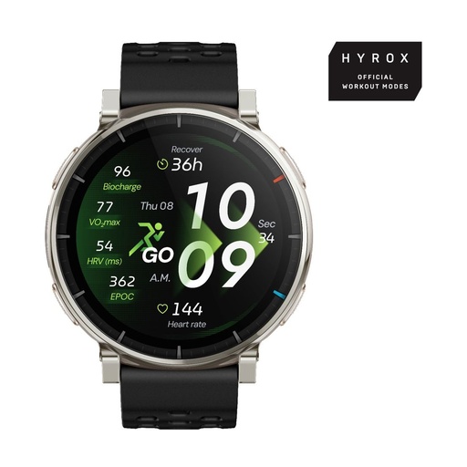 [AMAACT3PREGPSSL] Amazfit Active 3 Premium GPS Smartwatch Silver (Apex Silver) + Black Silicone strap