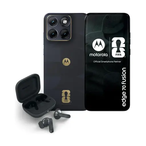 [MOTEDGE70F5GFIFA8256BK] Motorola Edge 70 Fusion 5G 8GB/256GB Negro (Silhouette) Dual SIM - FIFA Worldcup Edition + Moto Buds Bass