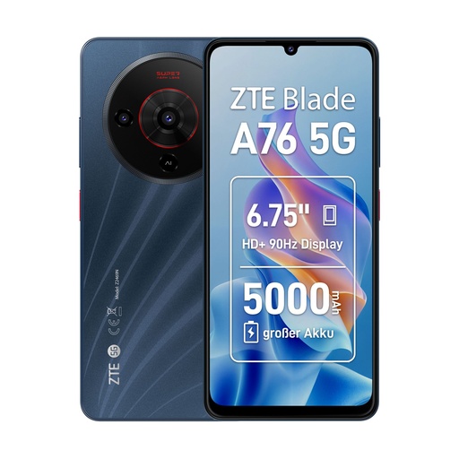 [ZTEBLA765G6128BK] ZTE Blade A76 5G 6GB/128GB Negro (Stardust Black) Dual SIM Z2469N