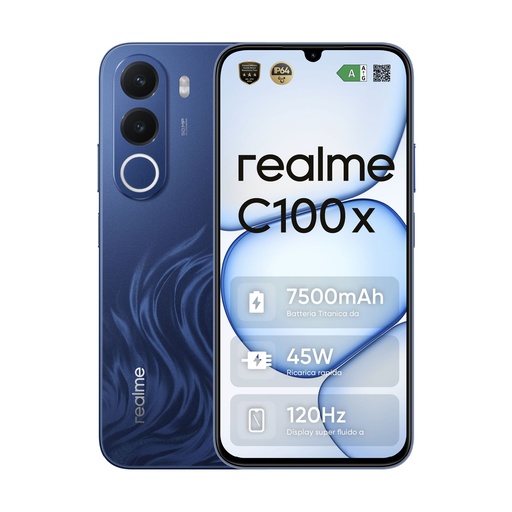 [REAC100X5G4256BL] Realme C100X 4G 4 Go/256 Go Bleu (Deepblue Tides) Double SIM