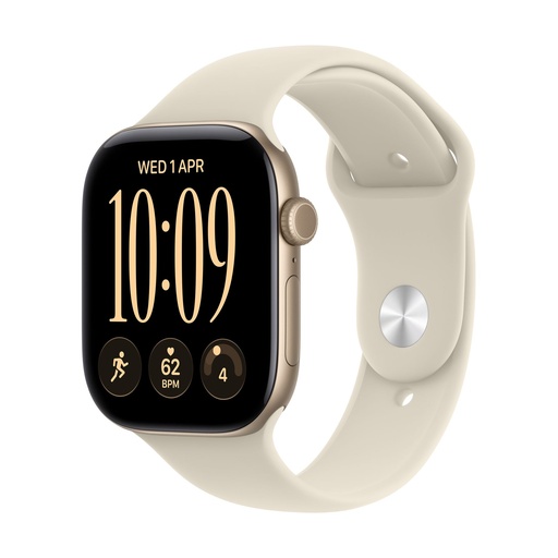 [APPWTCHS12GPS42AGLCDSNSM] Apple Watch Series 12 GPS 42mm Alumínio Dourado Claro e Bracelete Desportiva Areia - Tamanho S/M